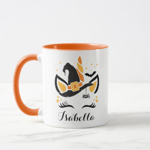 Mug Casquette de la sorcière de Cute Halloween Unicorn