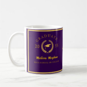 Mug Casquette d'or simple Laurel Wreath Graduation Mon