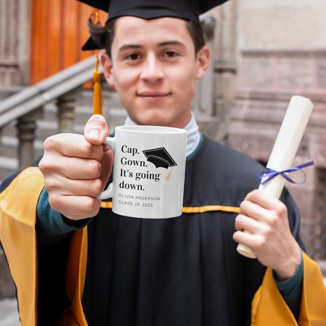 Mug Casquette Gown ça va tomber Cadeau des diplômés (Créateur téléchargé)