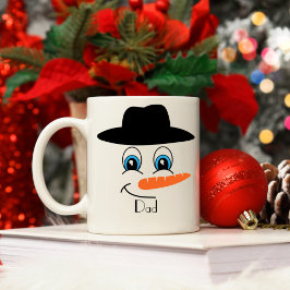 Mug Casquette noir Snowman personnalisé avec nom perso
