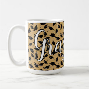 Mug Casquettes de graduation noir sur Tan Personnalise