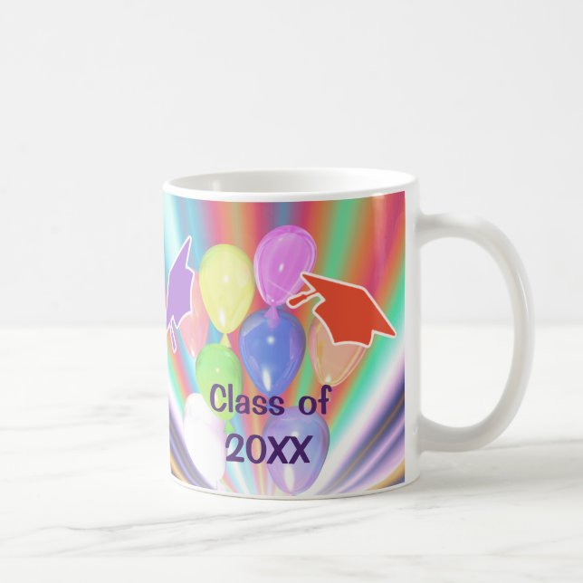 Mug Casquettes et ballons de la célébration de la grad (Droite)