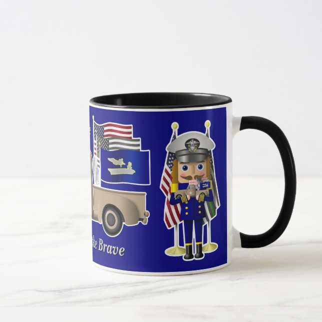 Mug Casse-noix de marine avec petit camion militaire (Droite)