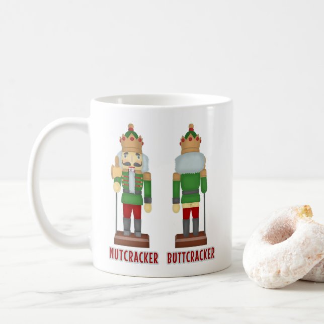 Mug Casse-noix drôle Buttcracker de Noël humoristique (Avec donut)