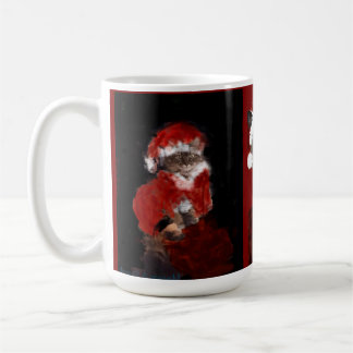 Mug Cat Christmas Santa Maureen Girard Blue Eyes