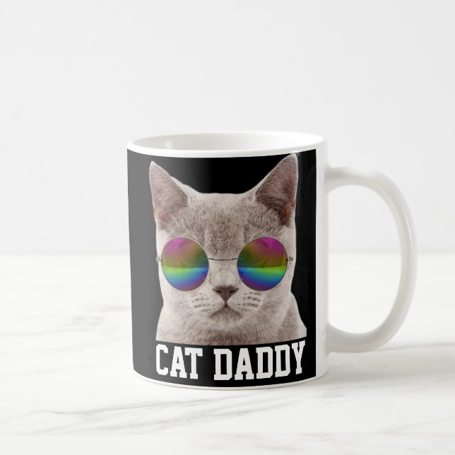 MUG CAT DAD MULTICOLORED SUNGLASSES GRAY CAT (Droite)
