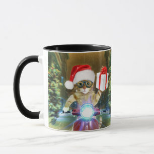 Mug Cat dans le Santa Claus a empoisonné les délicieux