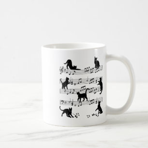 Mug Cat Kitty Jouer Musique Clef Piano Musicien Art