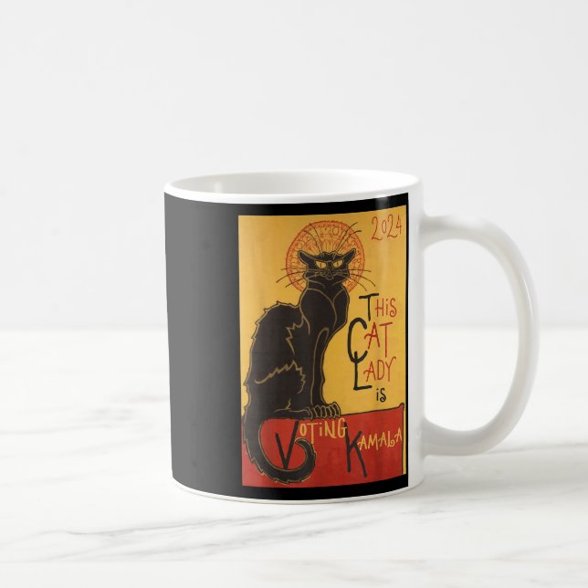 Mug Cat Lady Kamala Le Conversation Noir Funny Ballot (Droite)