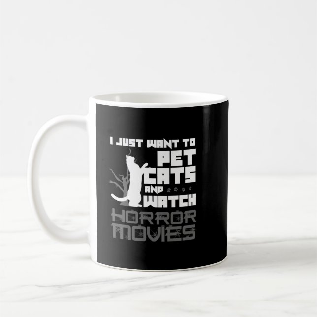 Mug Cat Pet Lover Horror Movie Lover Cadeau53 (Gauche)