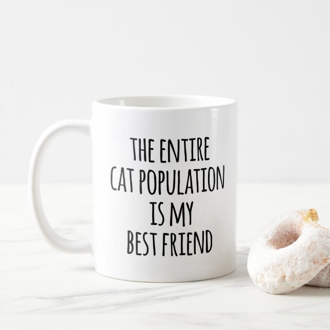 Mug Cat Population Meilleur Ami Drôle Citation (Avec donut)