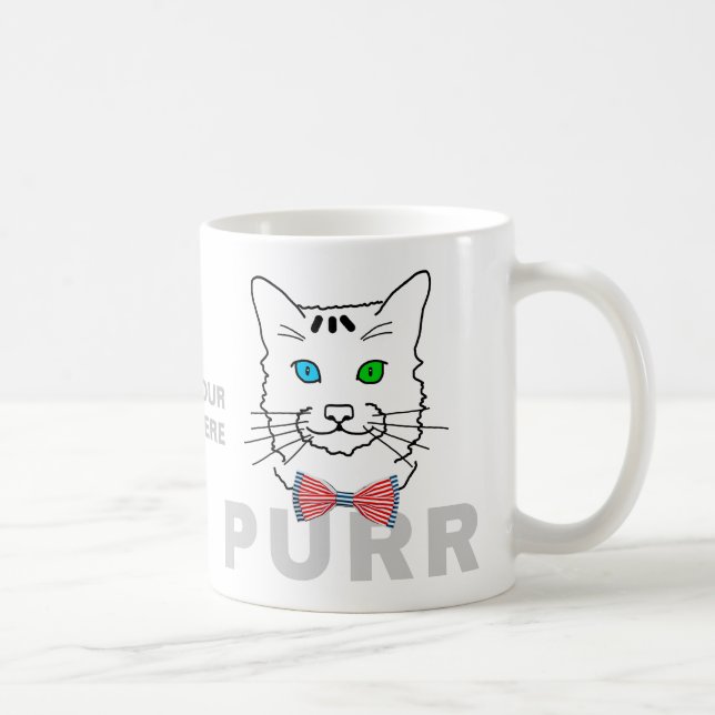 Mug Cat Purr drôle personnalisable (Droite)
