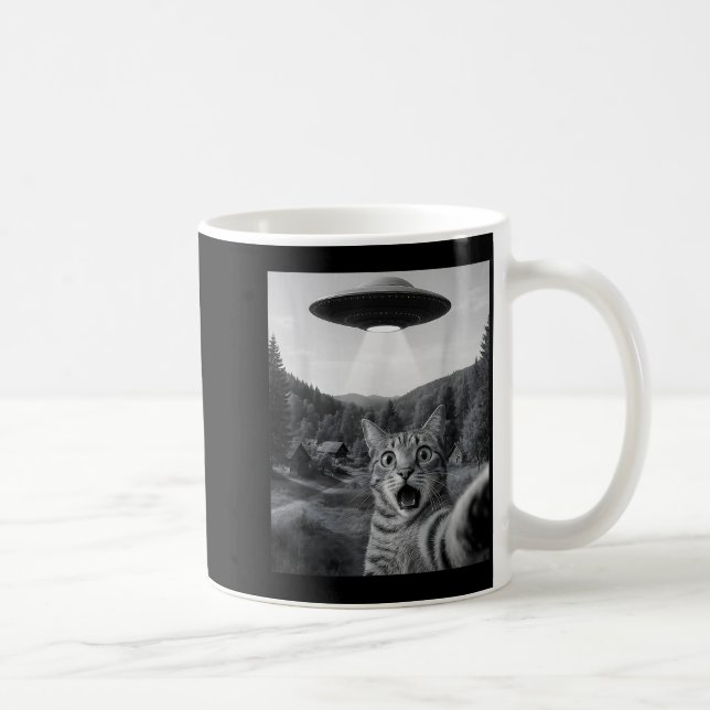 Mug Cat Selfie With Alien Ufo Funny Cat Funny Ed Cat  (Droite)
