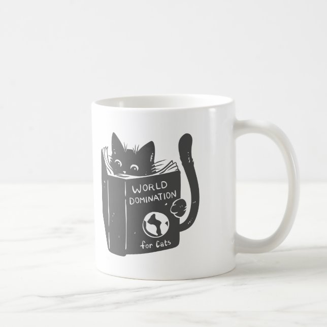 Mug Cat world domination for cats - choose back color (Droite)