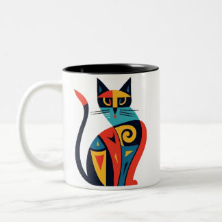 mug cat zweifarbige tasse