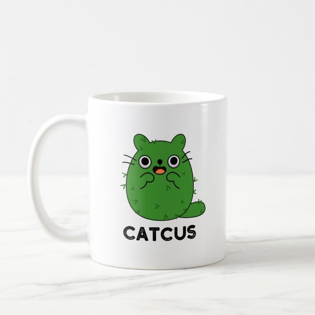 Mug Catcus Funny Chat Cactus Pun (Gauche)