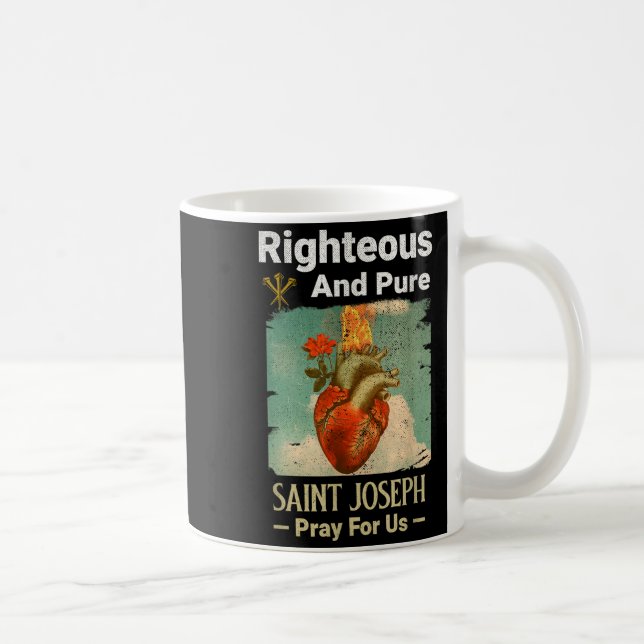 Mug Catholic St. Joseph, Patron Saint Of Fathers, Pray (Droite)