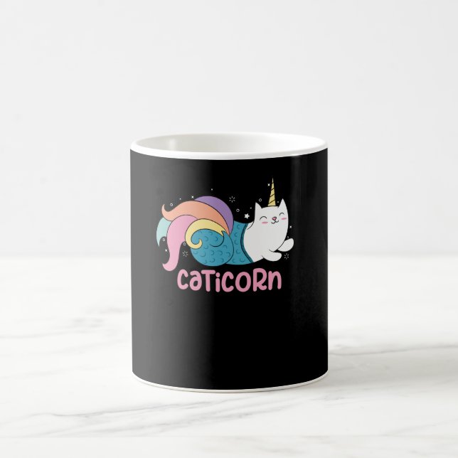 Mug Caticorn Cute Cat Unicorn Mermaid Mix (Centre)