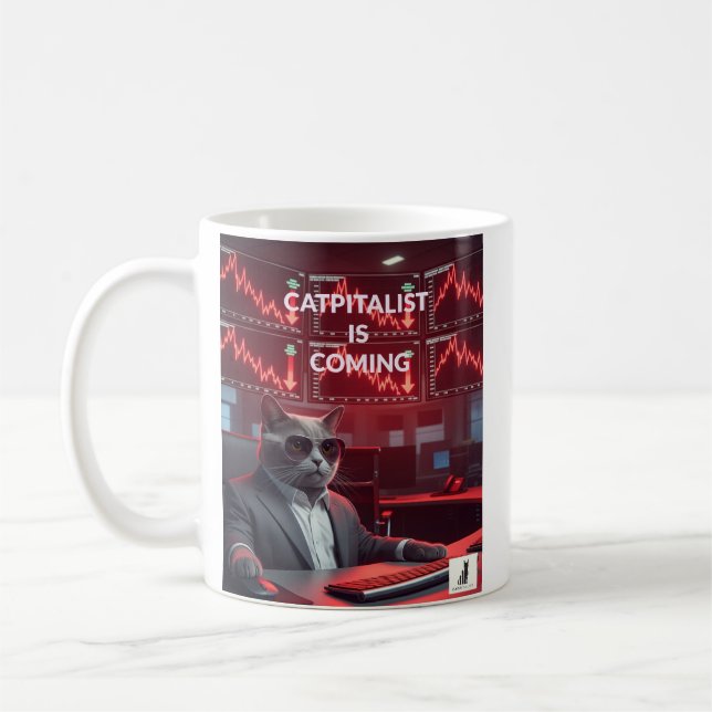 Mug Catpitalist : Comédie sur les krachs de marché - D (Gauche)