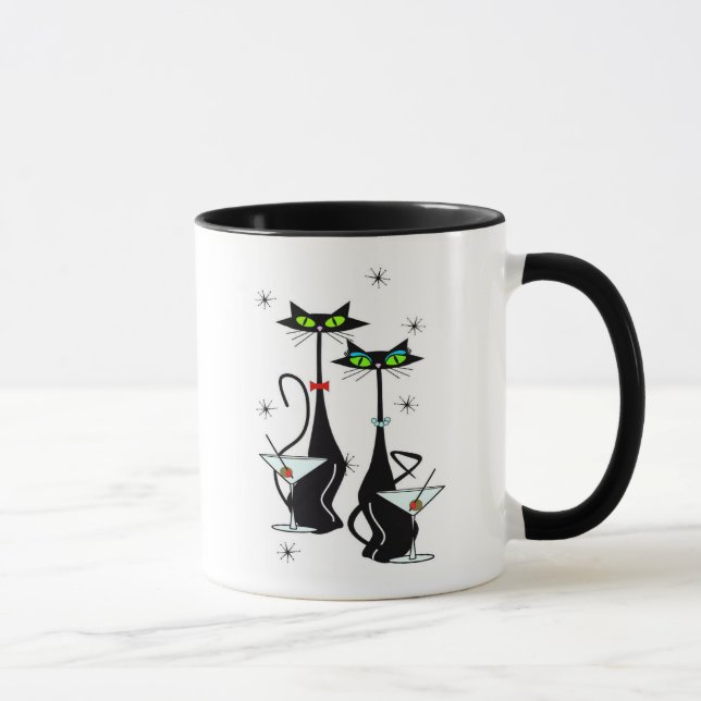 Mug Cats d'art du milieu du siècle (Droite)