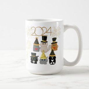 Mug Cats mignons Fête du Nouvel An