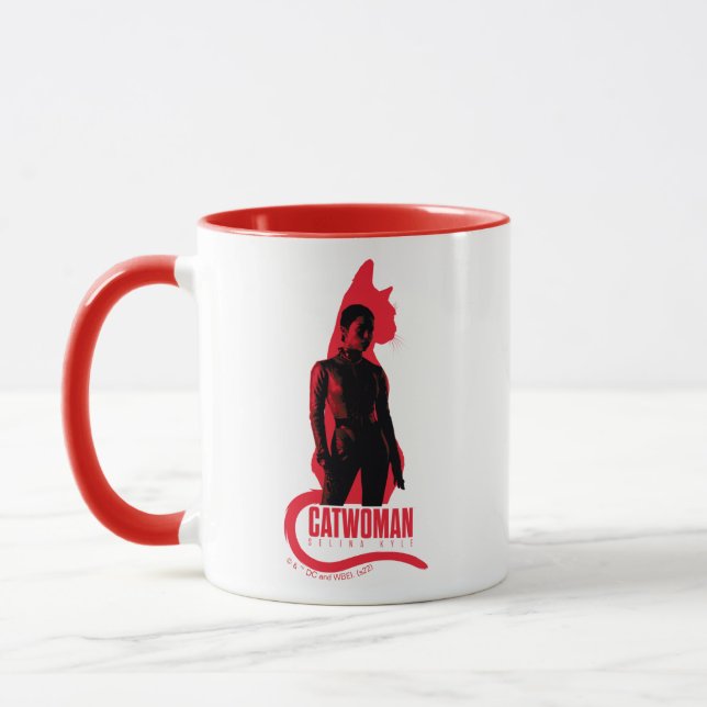 Mug Catwoman Selina Kyle Chat Silhouette (Gauche)