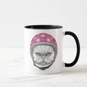 Mug Cavalier de moto de chat persan