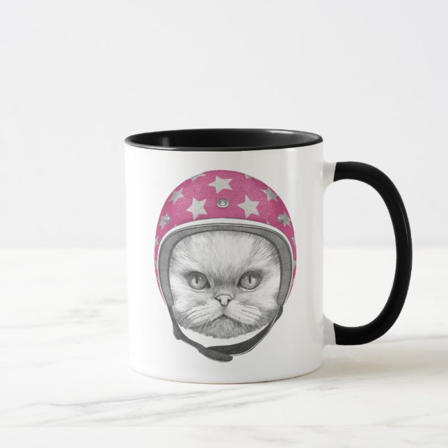 Mug Cavalier de moto de chat persan (Droite)