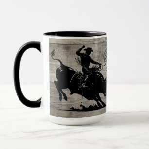 Mug Cavalier de taureau personnalisé Rodéo Rustique
