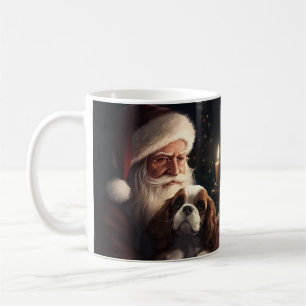 Mug Cavalier King avec le Père Noël Festif Noël