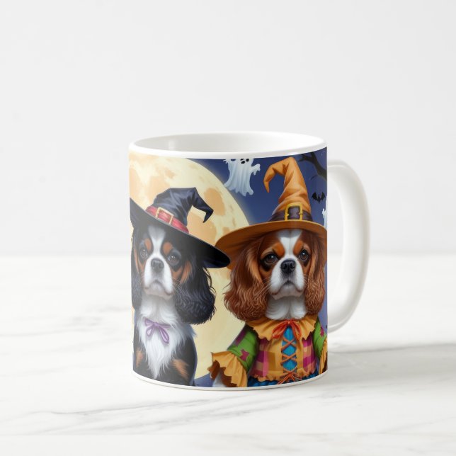 Mug Cavalier King Charles Spaniel Citrouille Halloween (Devant droit)