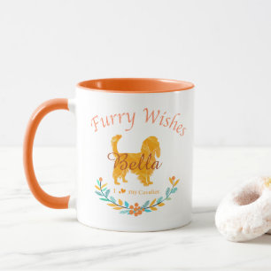 Mug Cavalier Orange Pastel Élégant Noël Personnalisé