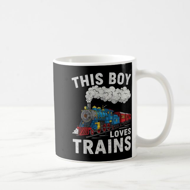 Mug Ce garçon aime les trains Wagon de train de chemin (Droite)
