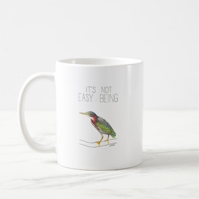 Mug Ce n'est pas facile d'être vert (Héron vert) (Gauche)