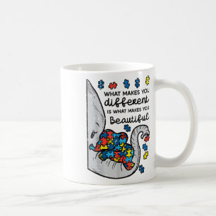 Mug Ce qui vous rend différents beaux éléphants Autism