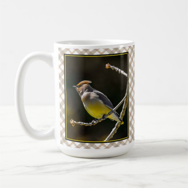 Mug Cèdre cire Songbird Photo originale Oiseau sauvage (Gauche)