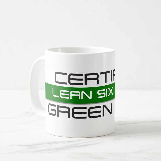 Mug Ceinture verte certifiée Lean Six Sigma (Devant gauche)