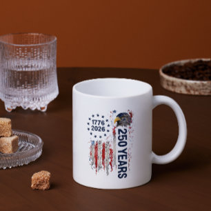 Mug Célébration de 250 ans Drapeau américain grunge Ai