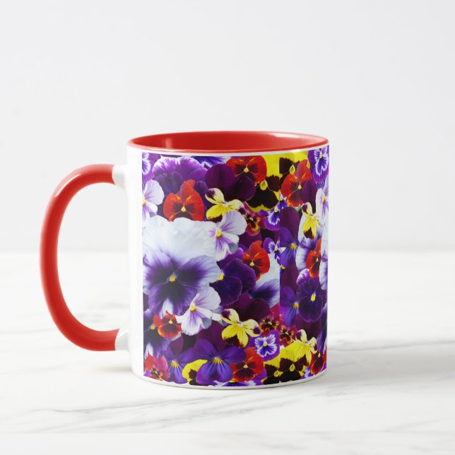 Mug Célébration De Pansies Multinolores, (Gauche)