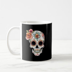 Mug Célébration du crâne de sucre floral