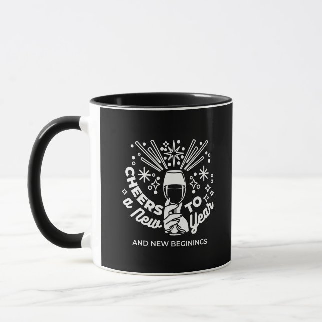 Mug Célébrer les nouveaux débuts Vin Verre Illustratio (Gauche)