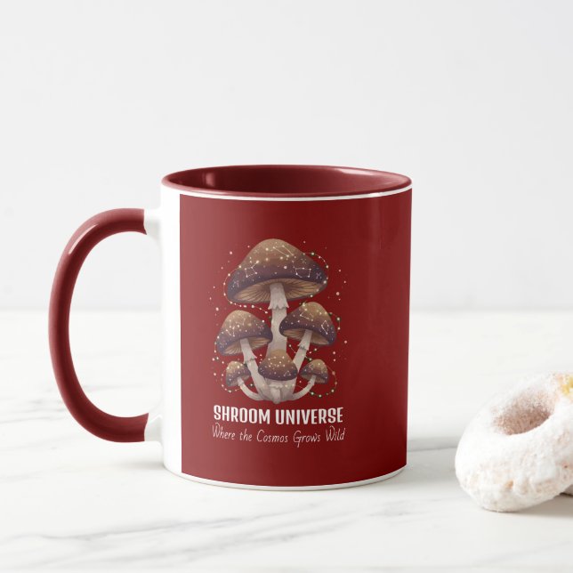 Mug Celestial Mushroom Constellation Universe (Avec donut)