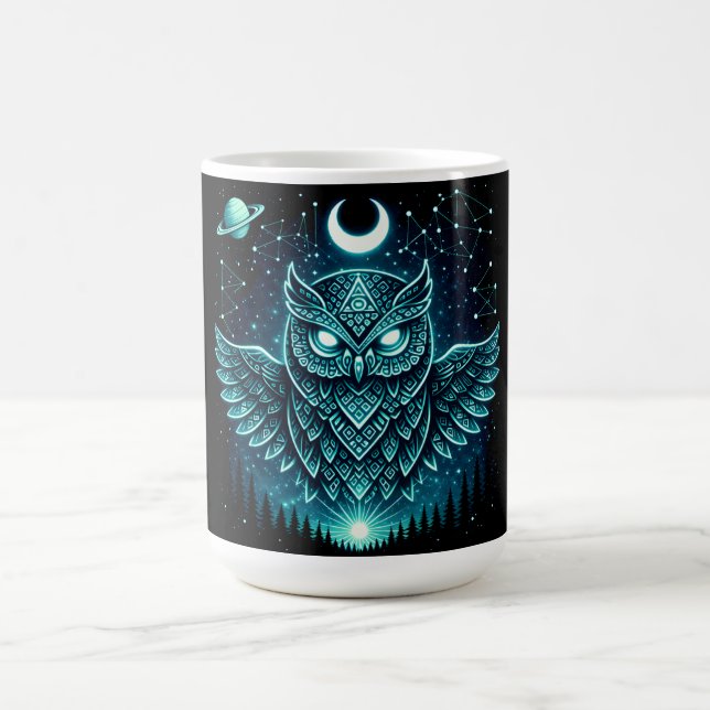 Mug Celestial Owl – Cosmic Wisdom Wildlife Galaxy (Centre)