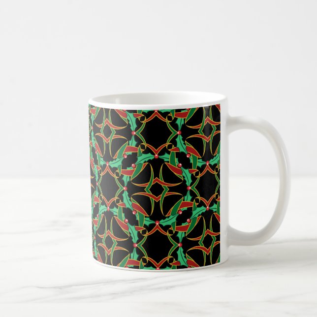 Mug Celtic Holly Wreath Motif Noël (Droite)
