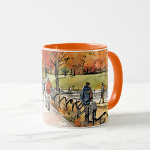 Mug Central Park, aquarelles, générées par l'IA,