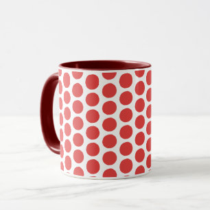 Mug Céramique Classique Rétro Rouge à Points