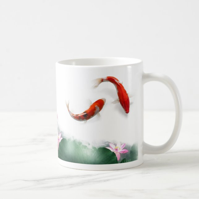 Mug Cercle de zen oriental Feng Shui Koi et Lotus de (Droite)