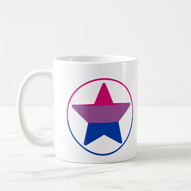 Mug Cercle étoile de la fierté bisexuelle (Gauche)