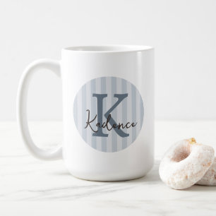 Mug Cercle rayé de couleurs personnalisées avec monogr