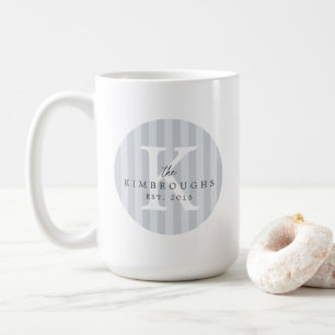 Mug Cercle rayé de couleurs personnalisées Monogramme